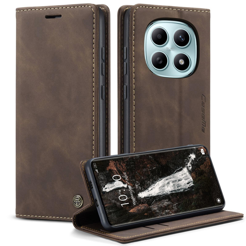 CASEME Retro Etui med Lommebok til Xiaomi Redmi Note 15 / Xiaomi Poco M8 5G - Coffee