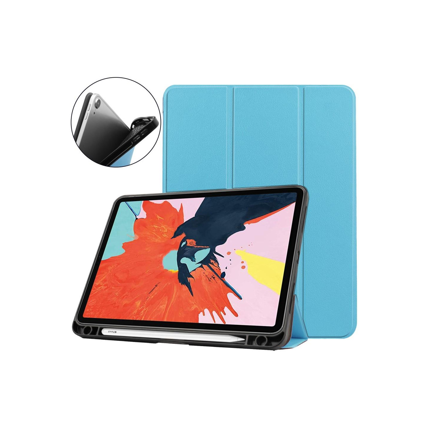 Apple iPad Air (2020) (2022) Slim Fit Trifoldbart deksel - Lyseblå