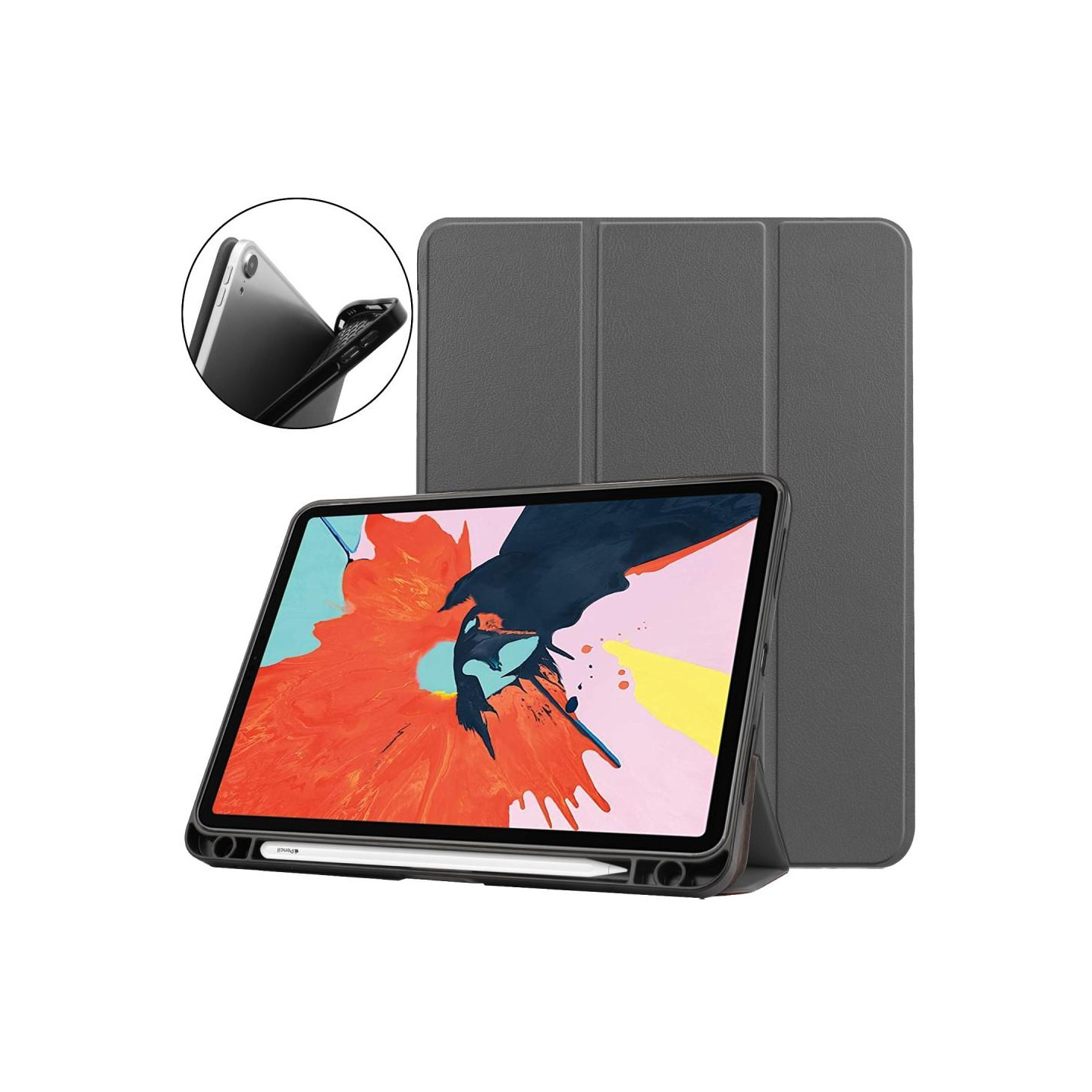 Apple iPad Air (2020) (2022) Tri - fold Stand Tablet Case - Gray