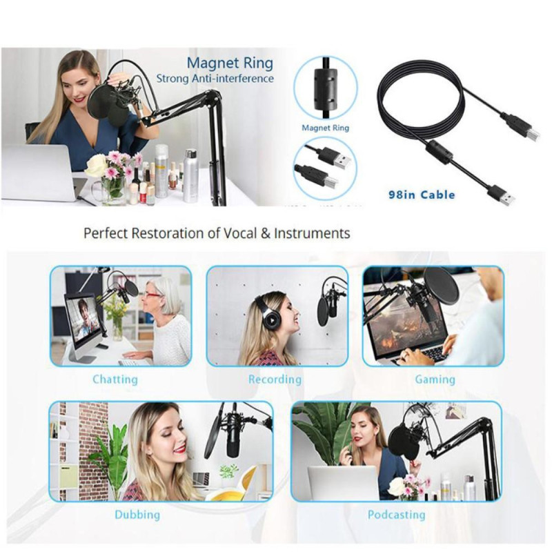Studio Live Streaming Broadcasting Recording Microphone Stand