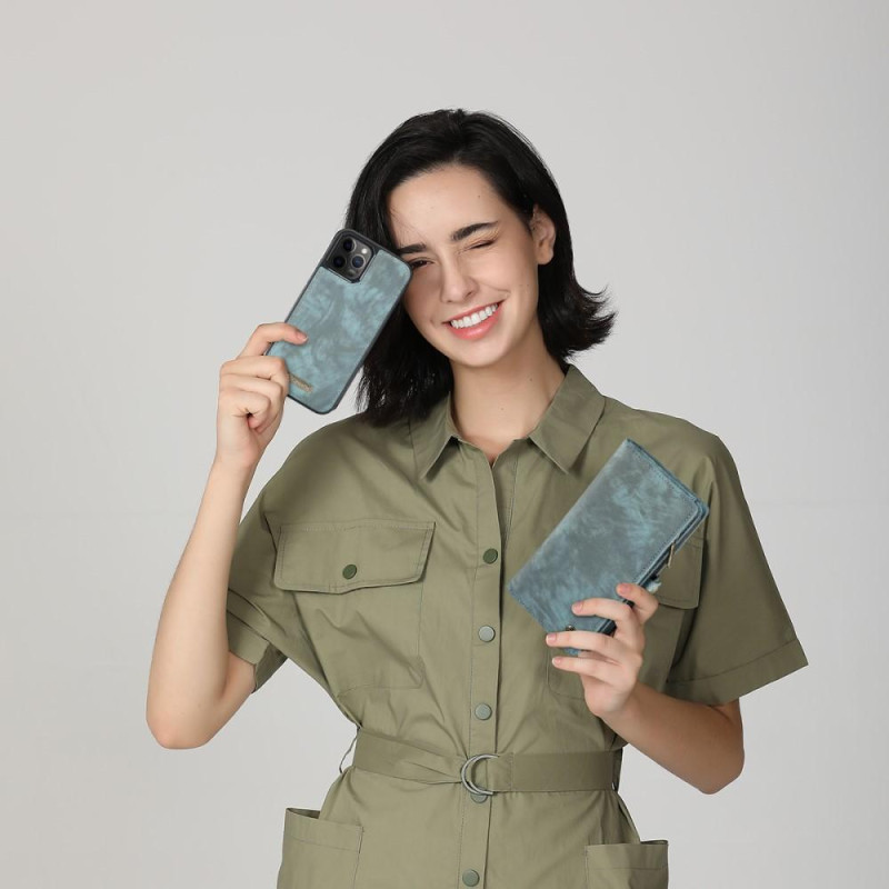 CASEME iPhone 12 / iPhone 12 Pro 2 - in - 1 Wallet Phone Shell Green