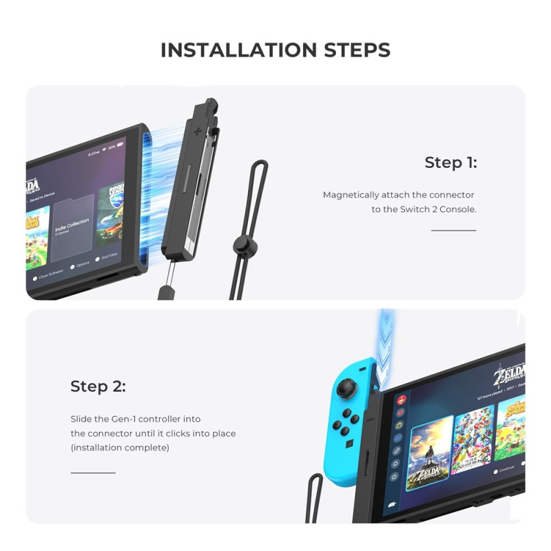 Joy-Con adapter compatible with Nintendo Switch 1 controller to Switch 2