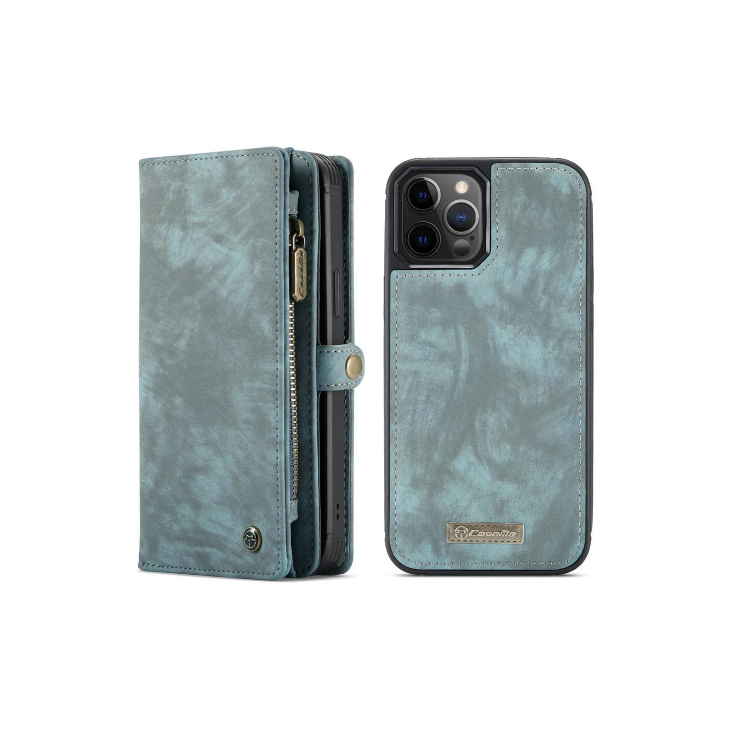 CASEME iPhone 12 Pro Max Retro Lommebok - cover - Blå