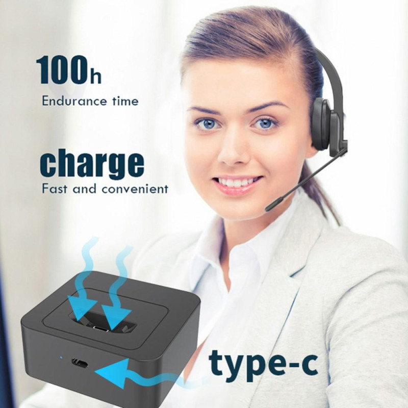 OY631 Bluetooth 5.3 Headset Customer Service Headphone with Mic Headset.