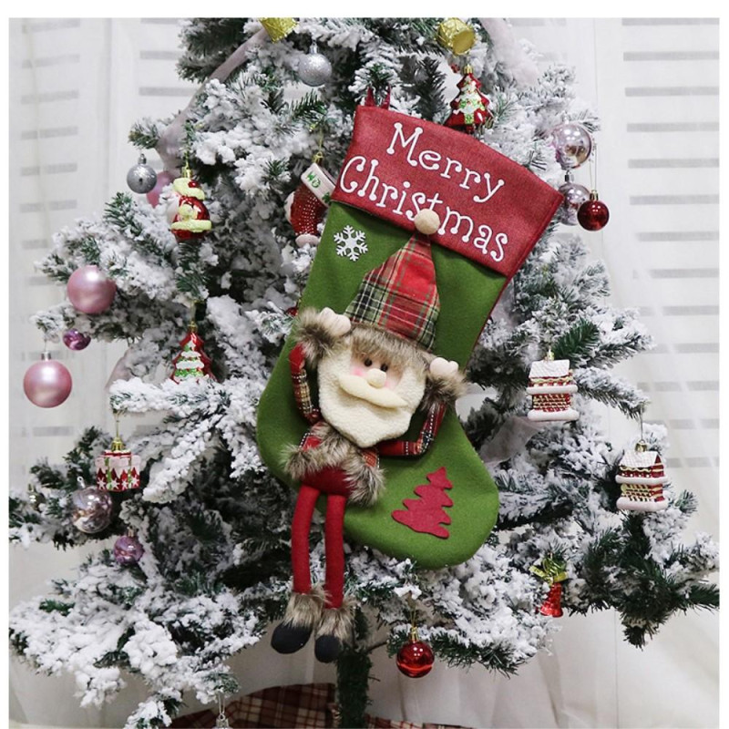 Christmas Stocking Sock Tree Hanging Decoration - Santa Claus