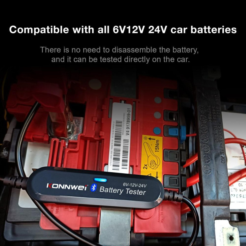 Multifunksjons Bluetooth batteritester Bilbil MC 6 12 24V