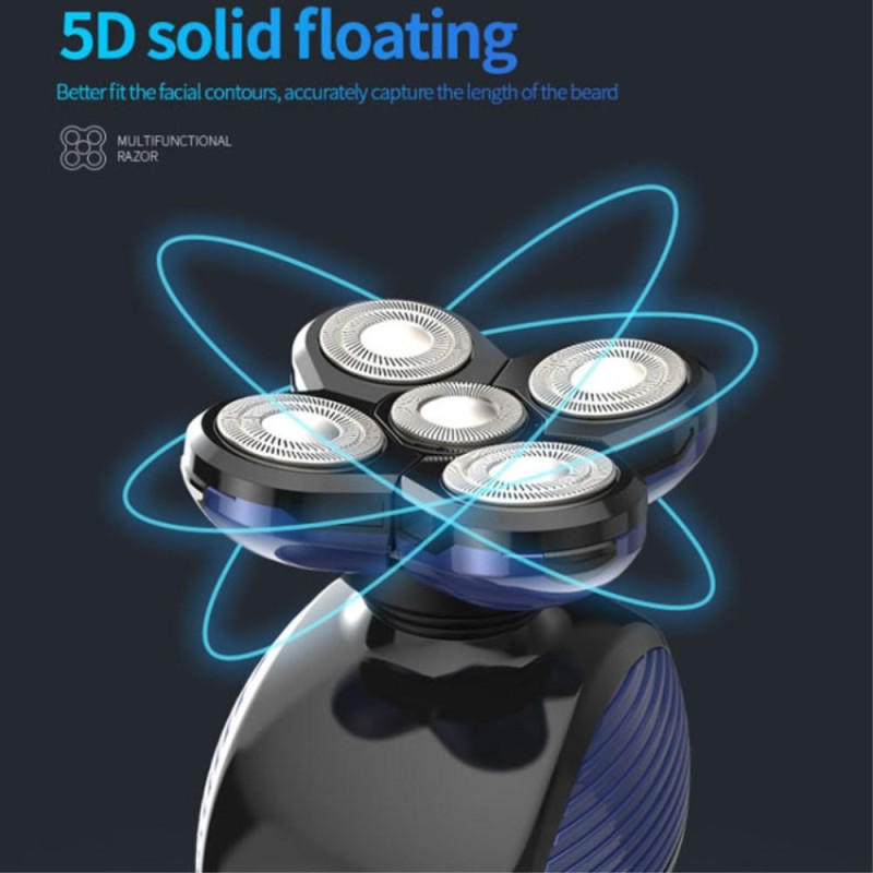 Elektrisk hårtrimmer barbermaskin vanntett 4 - i - 1 skallet hode