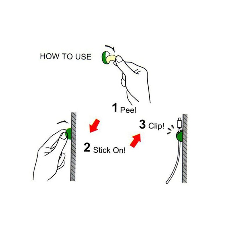 Kabelpidike dubbel pidike för alla sorters kablar Vihreä