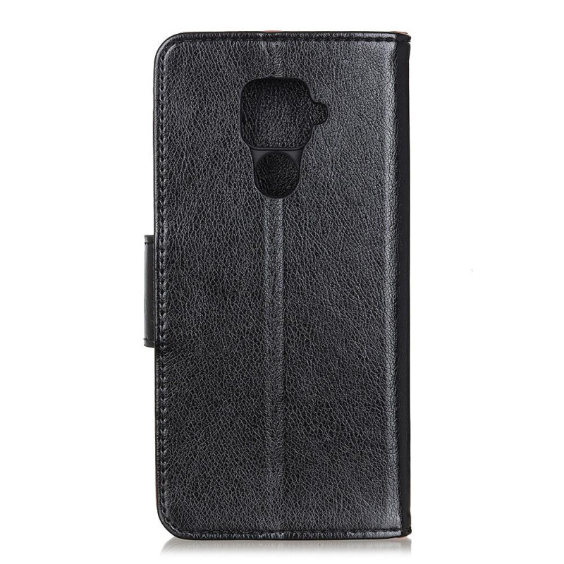 Textured Split Wallet Case for Xiaomi Redmi Note 9 - Black