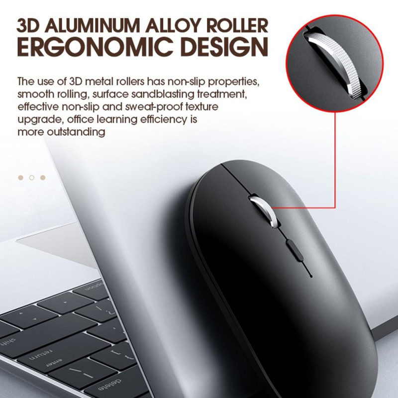 T - WOLF X2 Rechargeable 2.4G+Bluetooth Wireless Mouse for PC