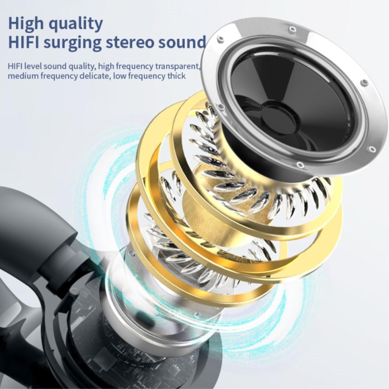 Clip - On Single Ear Bluetooth Headset Stereo Wireless Headphones