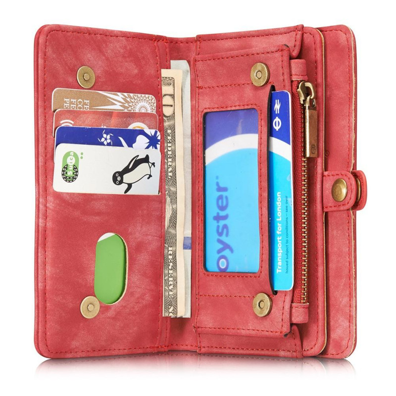 CASEME iPhone 8/7/SE Retro Split Lommebok - cover I Lær - Rød